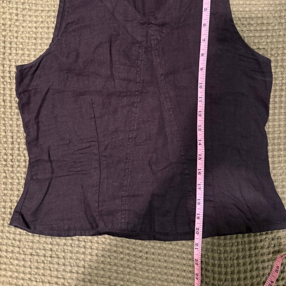 FLAX Black 100% Linen Tank - Picture 5 of 7